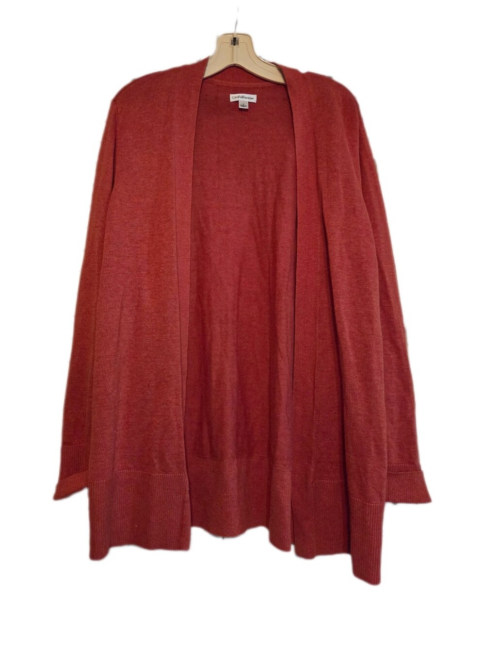 Croft & Barrow Burnt Orange Open Cardigan Fall Layer Halloween Size Large